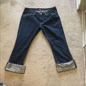 7 For All Mankind Dark Indigo Ankle Jeans